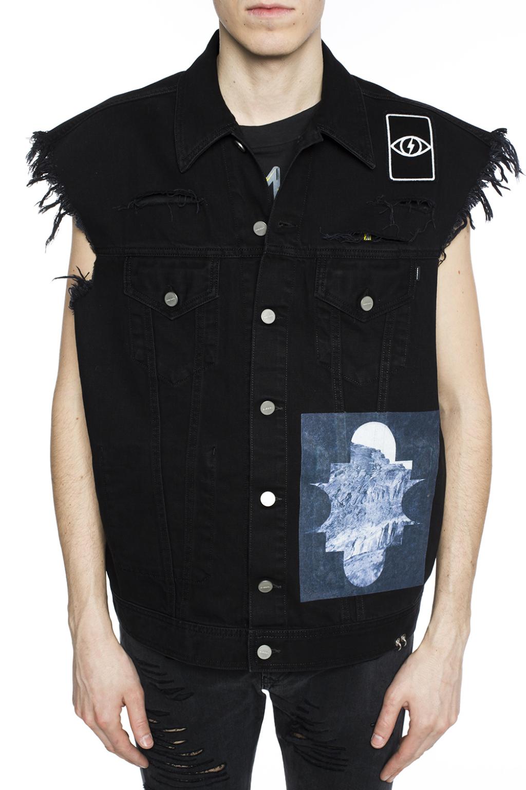 Black Patched oversize denim vest Diesel - Vitkac France